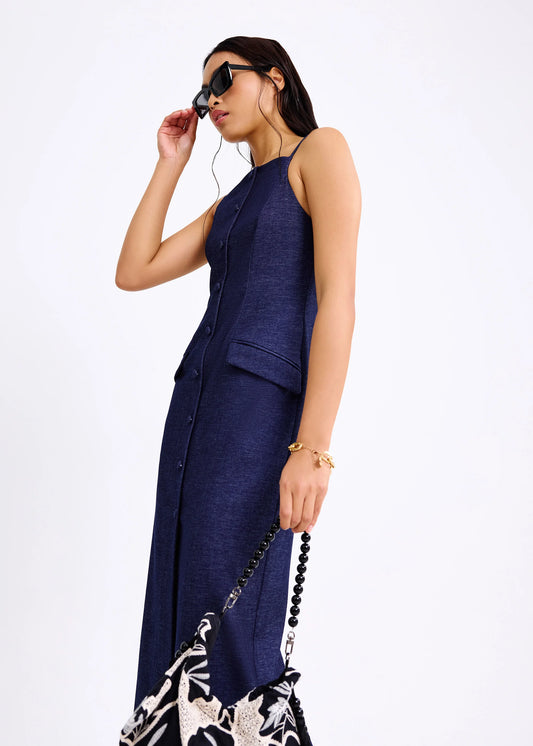 Azalea Straight Neck Column Midaxi Dress