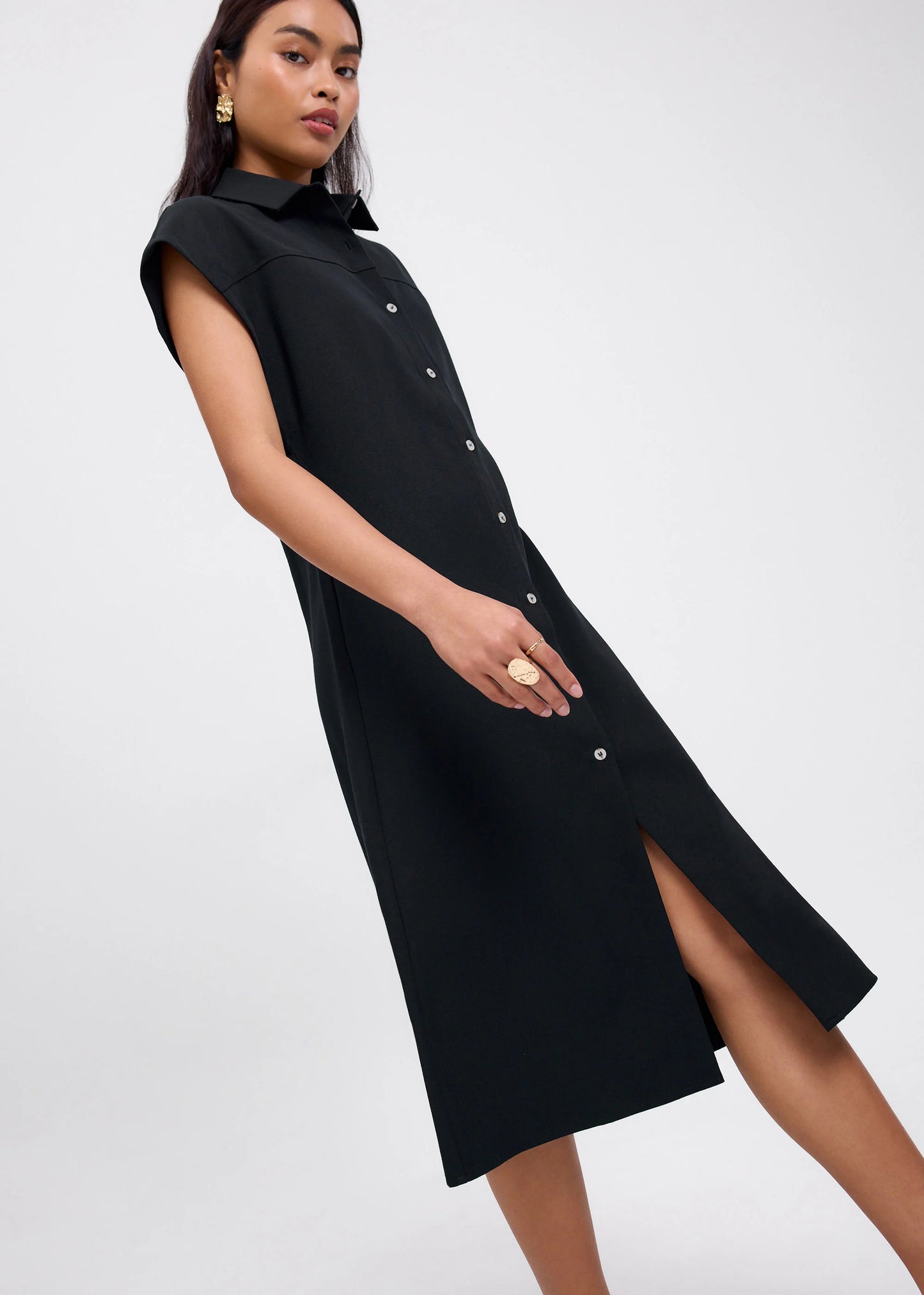 Lian Button Down Column Midaxi Dress