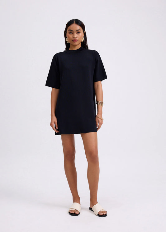 Knit Round Neck Shift Mini Dress