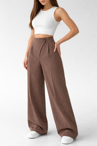 Belleci Cocoa Wrapline High Waist Wide Leg Trouser image 4