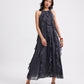Georgette Halter Trapeze Frill Maxi Dress