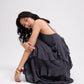 Georgette Halter Trapeze Frill Maxi Dress