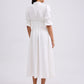 V-neck Puff Sleeve Fit & Flare Midaxi Dress in Garden City Blooms