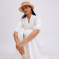 V-neck Puff Sleeve Fit & Flare Midaxi Dress in Garden City Blooms