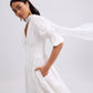 V-neck Puff Sleeve Fit & Flare Midaxi Dress in Garden City Blooms