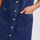 Denim Round Neck Shift Mini Dress
