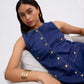 Denim Round Neck Shift Mini Dress
