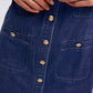 Denim Round Neck Shift Mini Dress