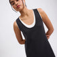 Layered Knit Scoop Neck A-line Midaxi Dress