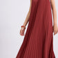 Pleated Trapeze Halter Midaxi Dress