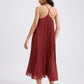 Pleated Trapeze Halter Midaxi Dress