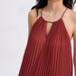 Pleated Trapeze Halter Midaxi Dress