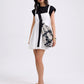 Denim Straight Neck Babydoll Mini Dress