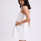Denim Straight Neck Babydoll Mini Dress