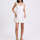 Denim Straight Neck Babydoll Mini Dress