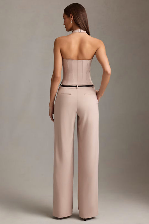 Beige Elegant Co-Ord Set with Modern Fit By Belleci