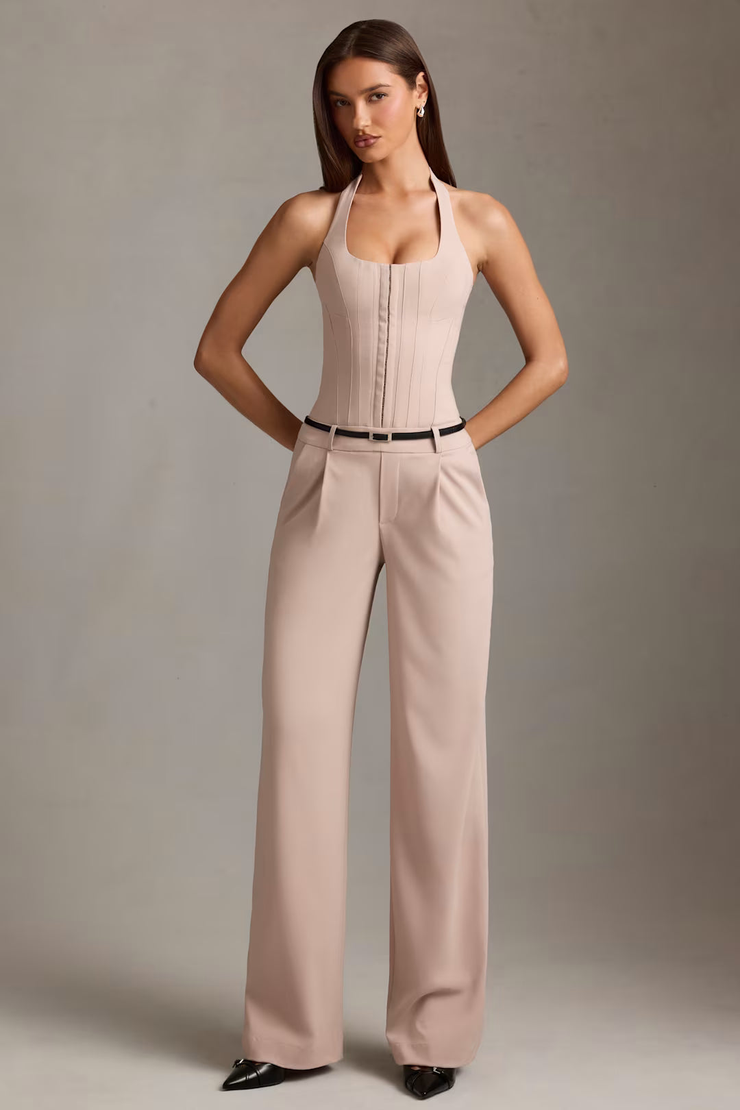 Beige Elegant Co-Ord Set with Modern Fit By Belleci