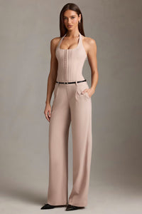 Beige Elegant Co-Ord Set with Modern Fit By Belleci image 1
