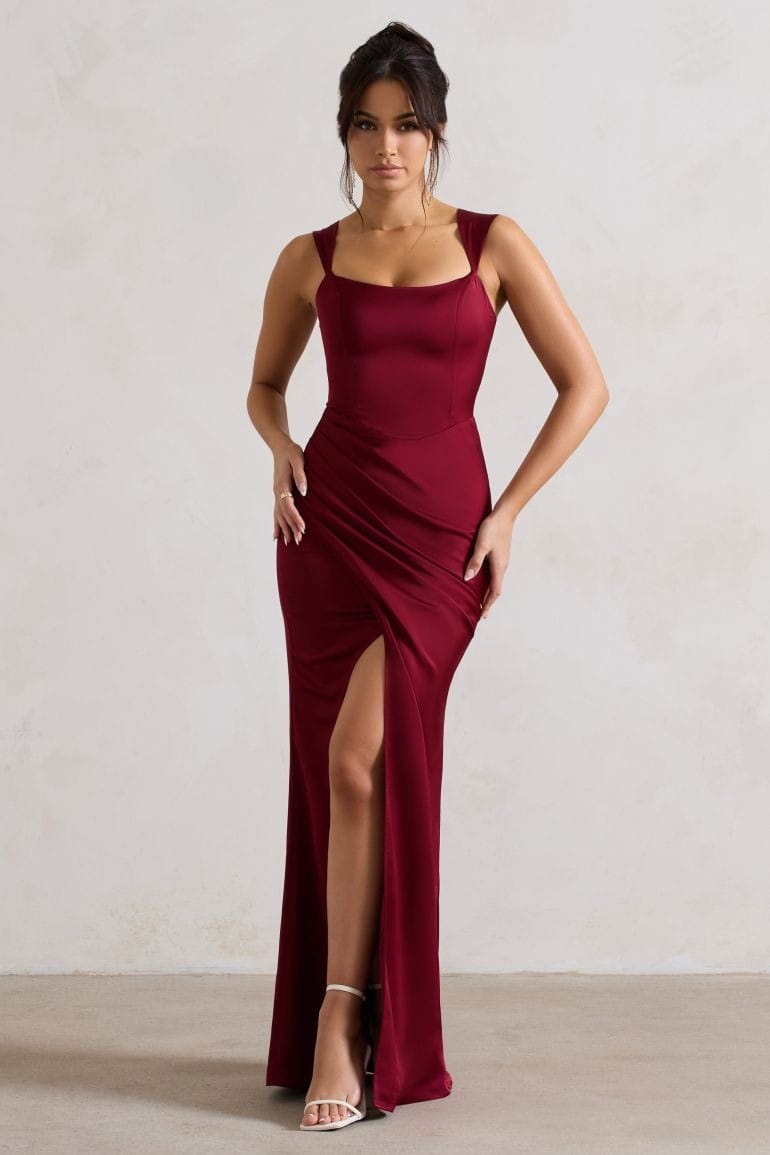 Bold Burgundy Party Gown By Belleci