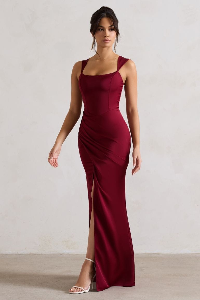 Bold Burgundy Party Gown By Belleci