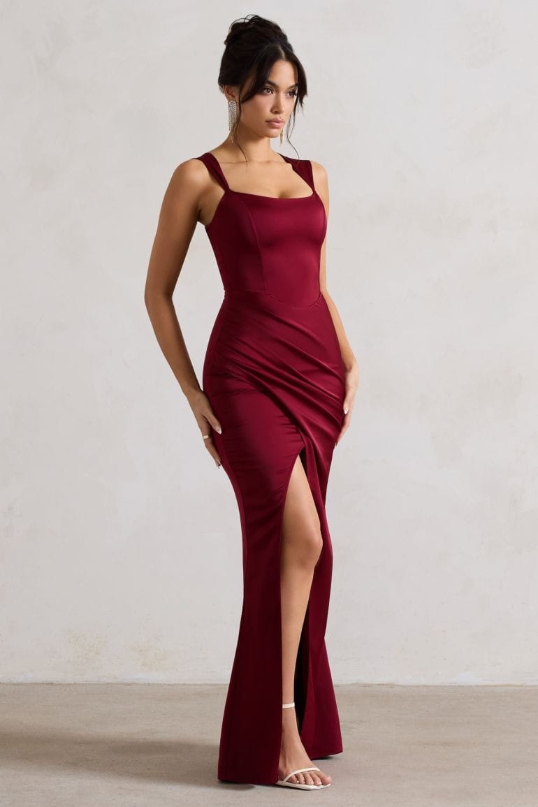 Bold Burgundy Party Gown By Belleci