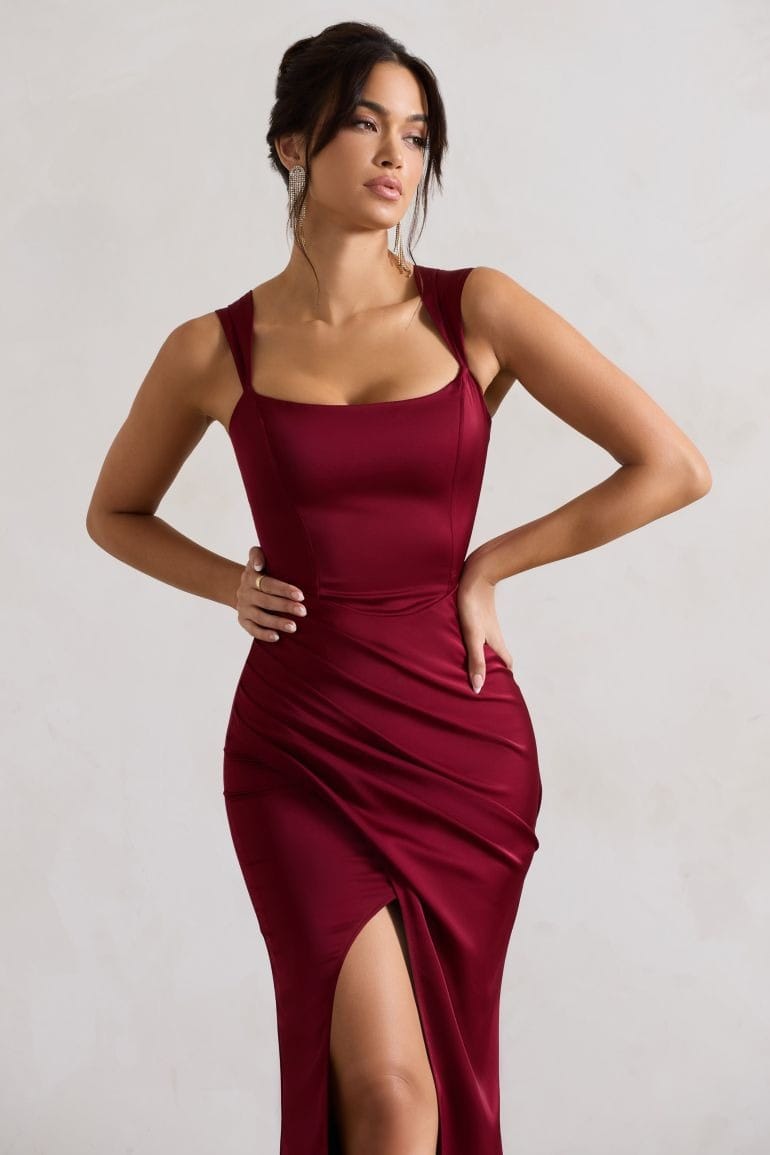 Bold Burgundy Party Gown By Belleci