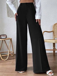 Belleci Black Wrapline High Waist Wide Leg Trouser image 2