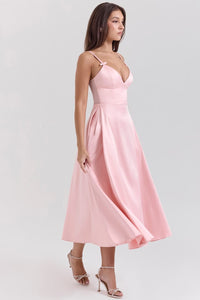 Blush Satin Midi Dress By Belleci image 2