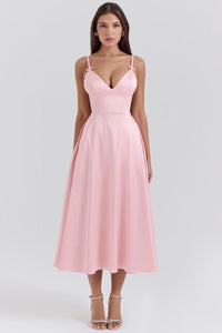 Blush Satin Midi Dress By Belleci image 7