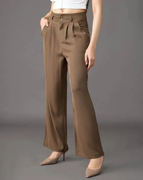 Brown Classic Tailored Pants for Women By Belleci