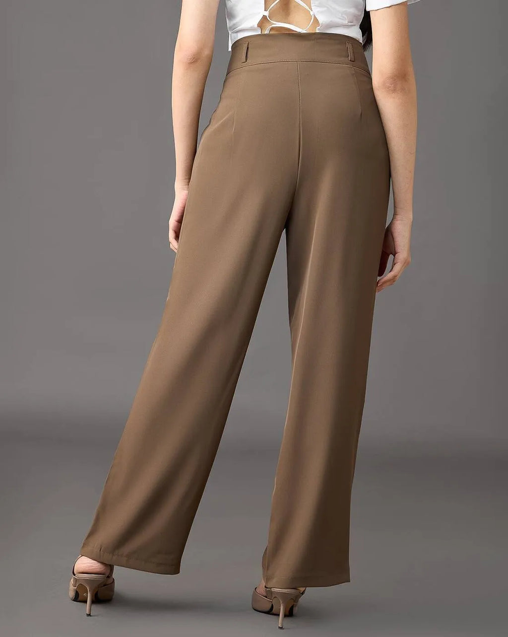 Brown Classic Tailored Pants for Women By Belleci