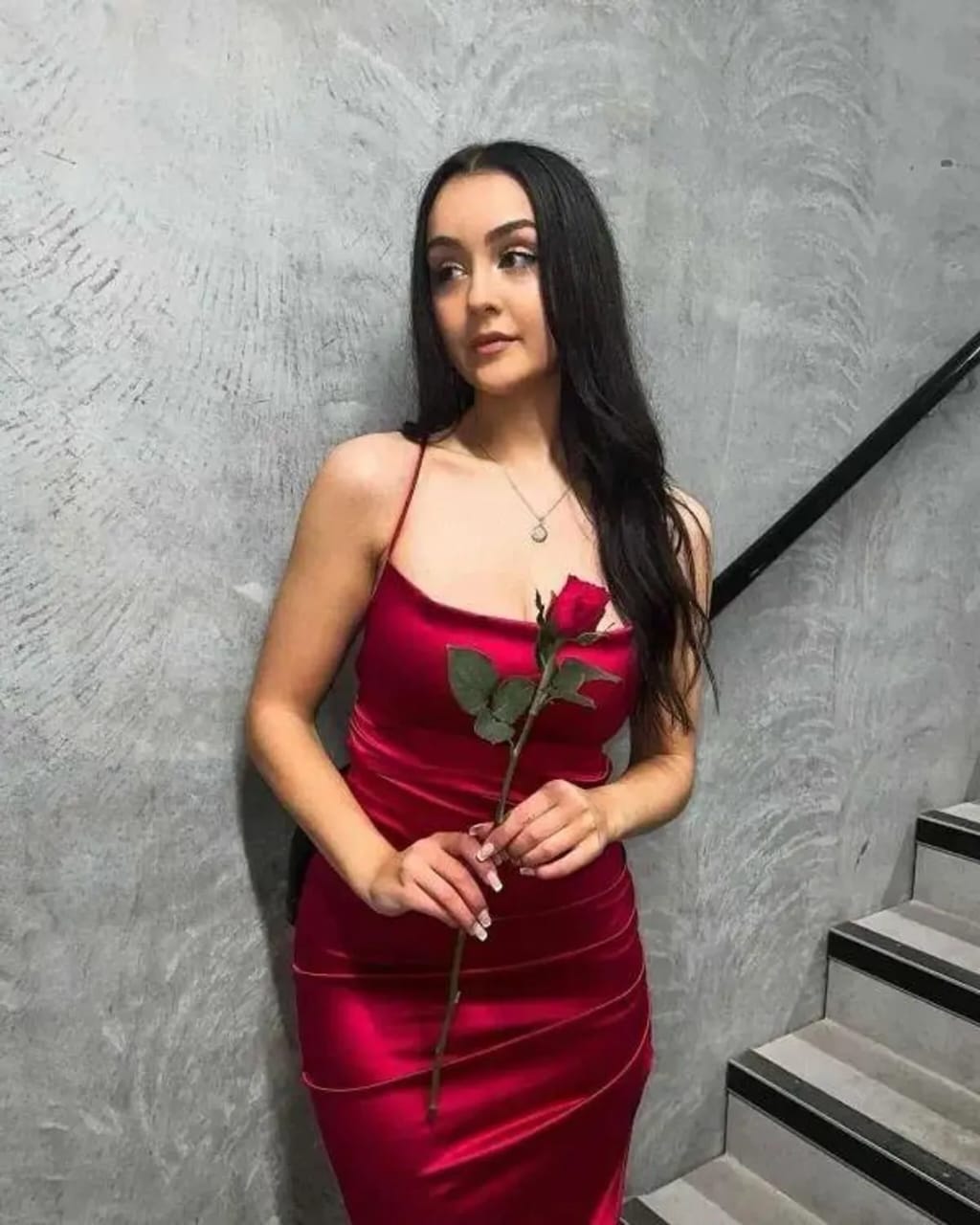 Crimson Allure Satin Bodycon Midi Dress by Belleci