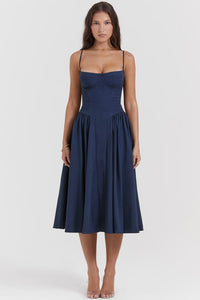 Elysian Navy Corset Midi Dress by Belleci image 3