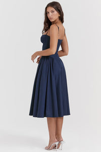 Elysian Navy Corset Midi Dress by Belleci image 4