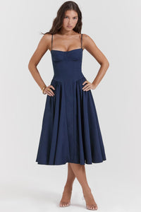Elysian Navy Corset Midi Dress by Belleci image 5
