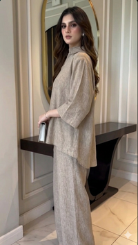 Beige Linen Grace Two-Piece Set By Belleci image 2
