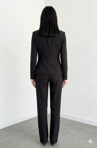 Belleci Noir Co-Ord Set – Asymmetric Blazer & Wide-Leg Trousers image 3