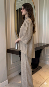 Beige Linen Grace Two-Piece Set By Belleci image 6