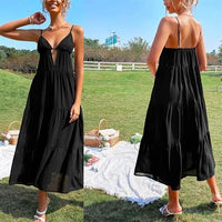 Midnight Breeze Flowing Black Maxi Dress by Belleci image 6