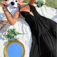Midnight Breeze Flowing Black Maxi Dress by Belleci image 8
