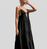 Midnight Breeze Flowing Black Maxi Dress by Belleci image 1