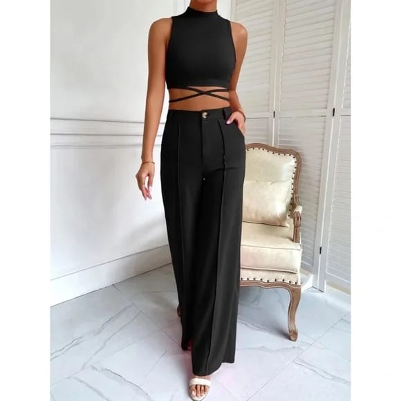 Noir Cut-Out Co-Ord Set By Belleci