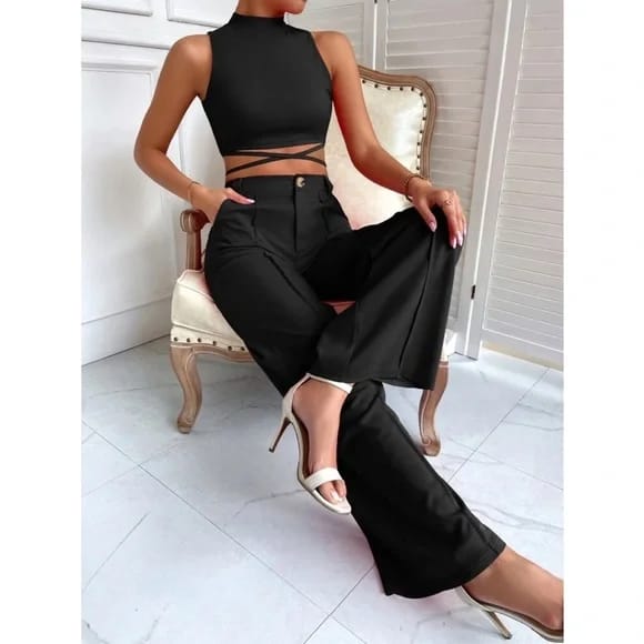 Noir Cut-Out Co-Ord Set By Belleci