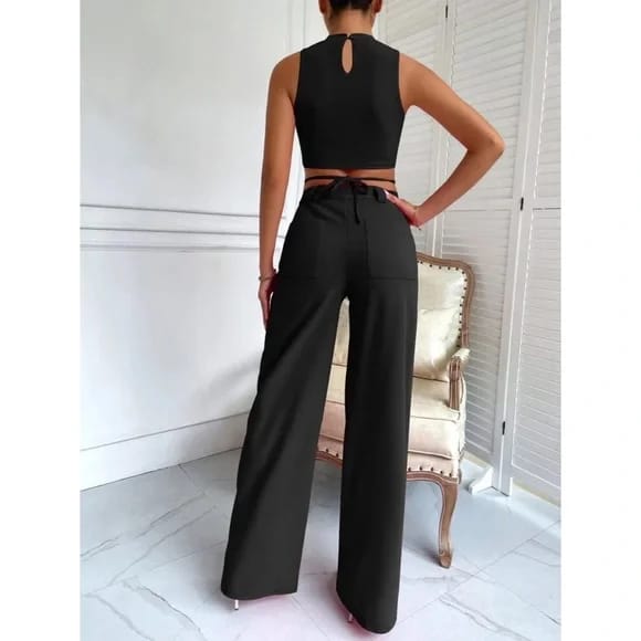 Noir Cut-Out Co-Ord Set By Belleci