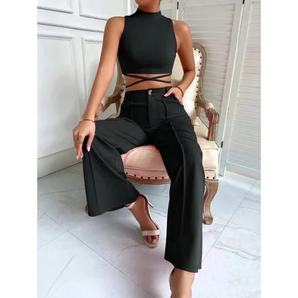 Noir Cut-Out Co-Ord Set By Belleci