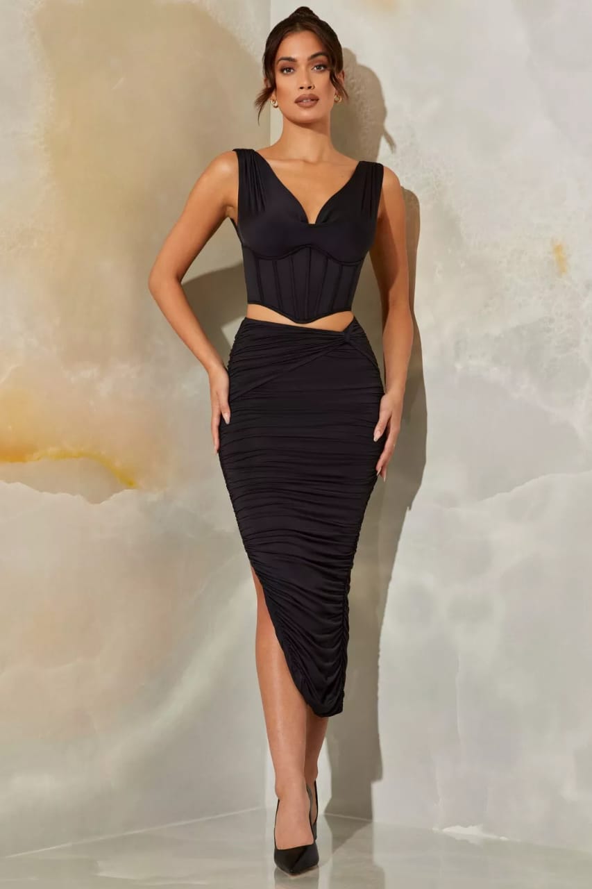 Noir Sculpted Corset Co-Ord By Belleci