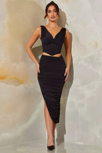 Noir Sculpted Corset Co-Ord By Belleci image 3
