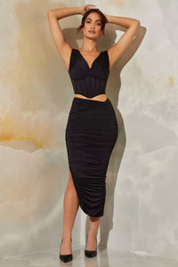 Noir Sculpted Corset Co-Ord By Belleci image 6