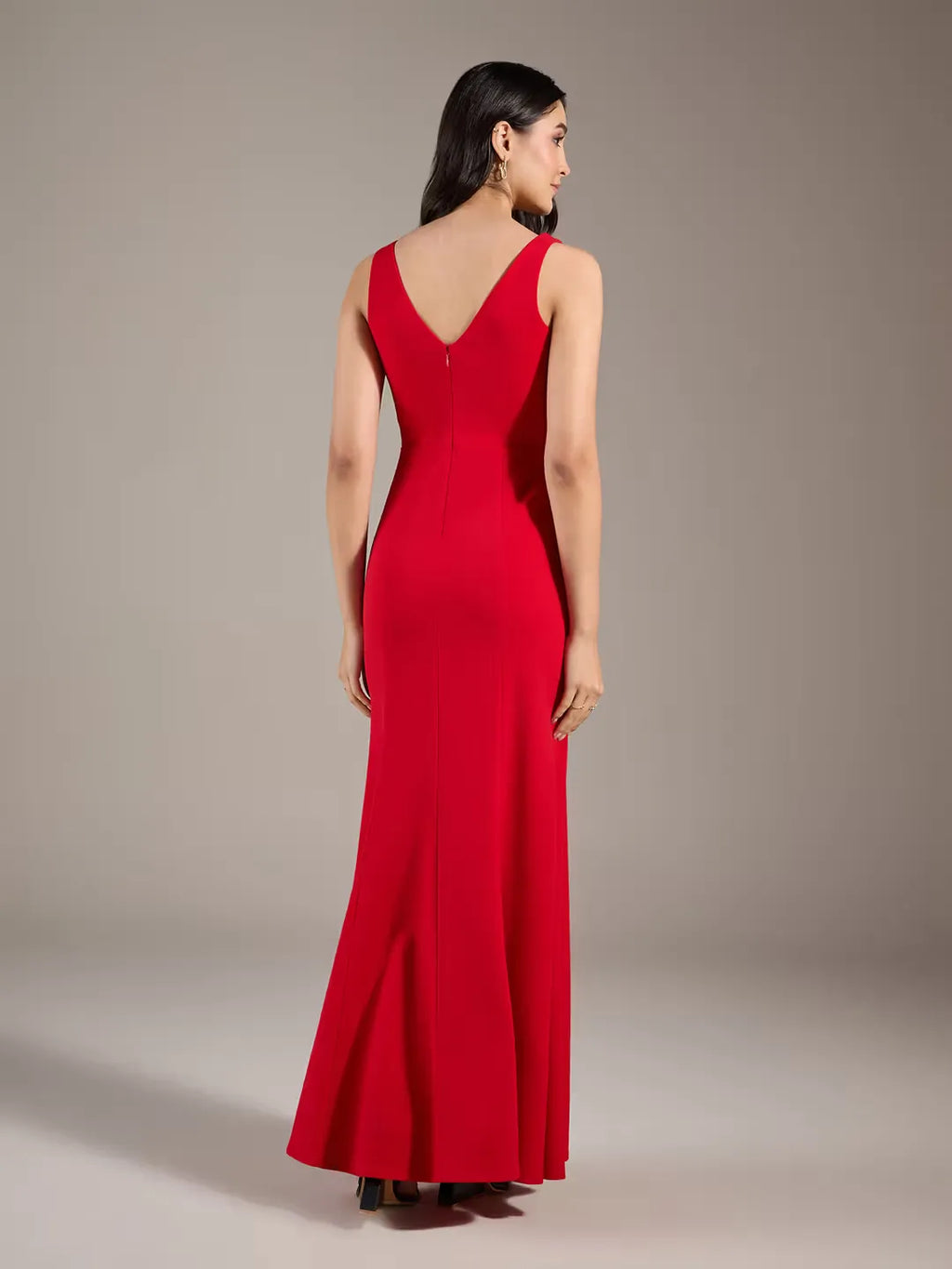 Red Contemporary Fit Maxi Dress By Belleci