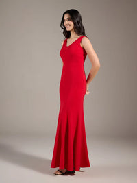 Red Contemporary Fit Maxi Dress By Belleci image 3